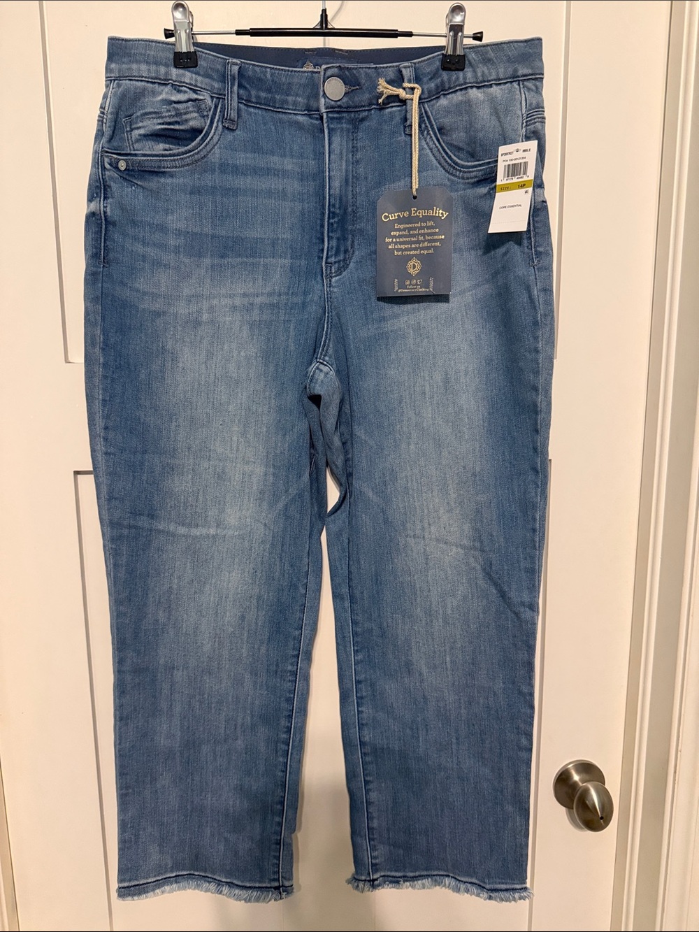 Democracy Ab Solution Light Blue Slim Straight High-Rise Jeans Size 14 Petite - Picture 1 of 8